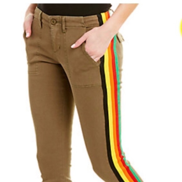 Pam & Gela Rainbow Striped uniform military green size 24 pants - Picture 3 of 7